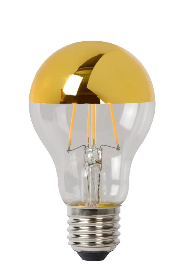 Lucide A60 SPIEGEL - Filament lamp - Ø 6 cm - LED Dimb. - E27 - 1x5W 2700K - Goud - uit